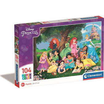 Clementoni 25743 puzzle SuperColor 104 dílků Disney princezny