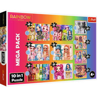 Trefl Puzzle 10v1 Kolekce módních panenek Rainbow high