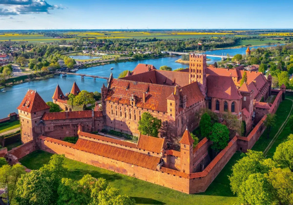 Castorland 53988 puzzle 500 dílků - ýhled na hrad Malbork, Polsko