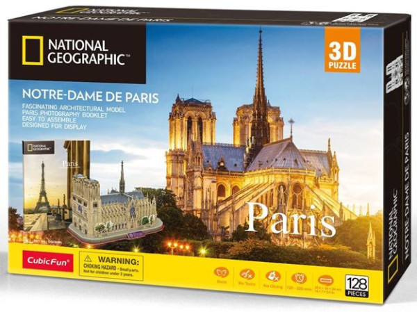 CubicFun - Puzzle 3D National Geographic - Notre Dame - 128 dílků