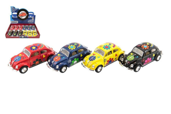 Auto Kinsmart VW Classical Beetle kov/plast 13cm na zpětné natažení 4 barvy