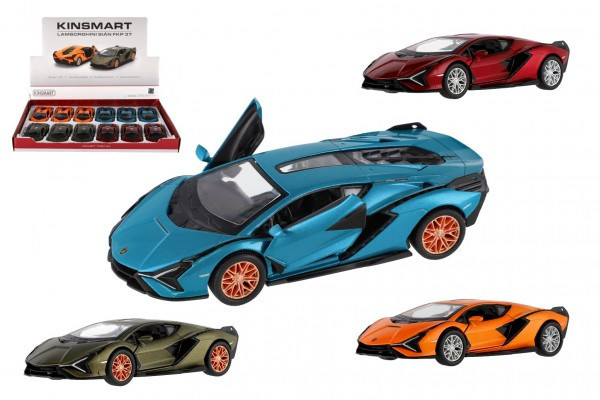 Auto Kinsmart Lamborghini Sián FKP 37 kov/plast 13cm 4 barvy na zpětné natažení