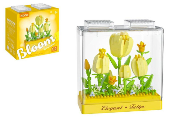 Stavebnice mini KOCO Tulipány plast 295ks v krabičce 11x11x5cm