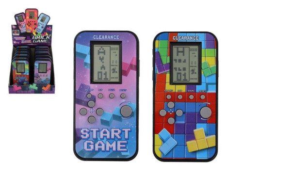 Digitální hra Brick Game tetris - padající kostky hlavolam plast 7x14cm na baterie 2 barvy