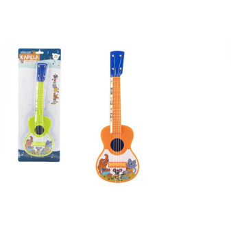 Ukulele kytara plast 40cm s trsátkem Zvířátka a jejich kapela 2 barvy na kartě