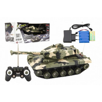 Tank RC plast 27cm 27MHz na dálkové ovládání +dobíjecí pack se zvukem