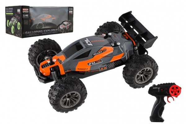 Auto RC Buggy rychlostní 2,4GHz plast 25cm na dálkové ovládání  oranžové v krabici 32x14x18cm