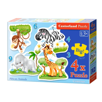 Castorland 005017 puzzle 4v1 mini (3,4,6,9) Africká zvířátka