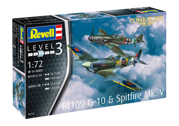 Revell Plastic Modelkit letadla 03710 - Bf109G-10 & Spitfire Mk.V (1:72)