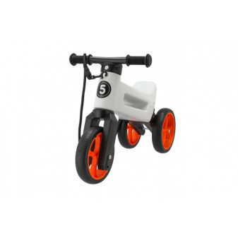 Odrážedlo FUNNY WHEELS Rider SuperSport bílé/oranž. 2v1+popruh