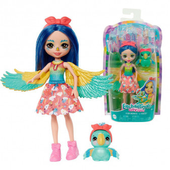 Mattel panenka Enchantimals se zvířátkem Pritta Parakeet  15 cm FNH22