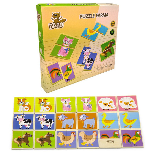 BABU Puzzle- Pexeso zvířátka z farmy