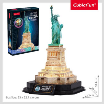 Cubicfun Puzzle 3D s LED Noční edice: Socha Svobody 79 dílků