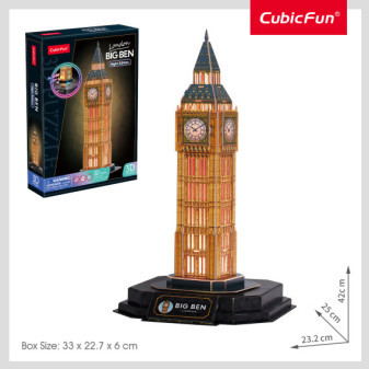 Cubicfun Puzzle 3D s LED Noční edice: Big Ben 32 dílků