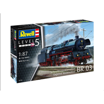 Revell Plastic ModelKit lokomotiva 02166 - Standard express locomotive 03 class with tender (1:8