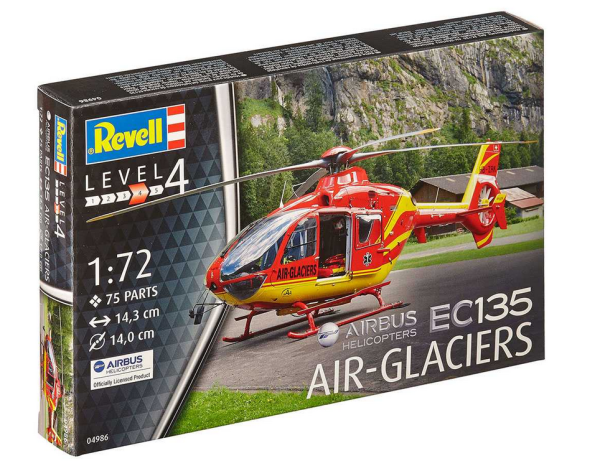 Revell Plastic ModelKit vrtulník 04986 - EC 135 Air Glaciers (1:72)