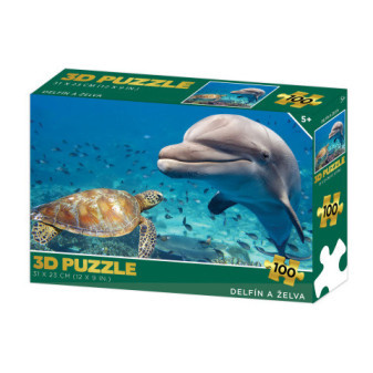 Puzzle 3D - Delfín a želva