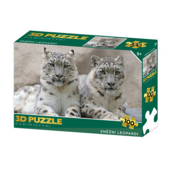 Puzzle 3D - Sněžní leopardi