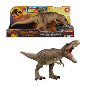 Mattel Jurasic World Zběsilý útok T-rexe se zvuky HXF53