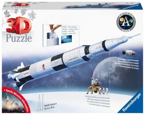 Ravensburger 3D Puzzle Vesmírná raketa Saturn V 432 dílků