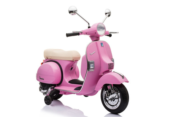 Dětské vozítko elektrický skútr Vespa PX150 růžový