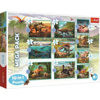 Trefl Puzzle 90390 Dinosauři 10v1