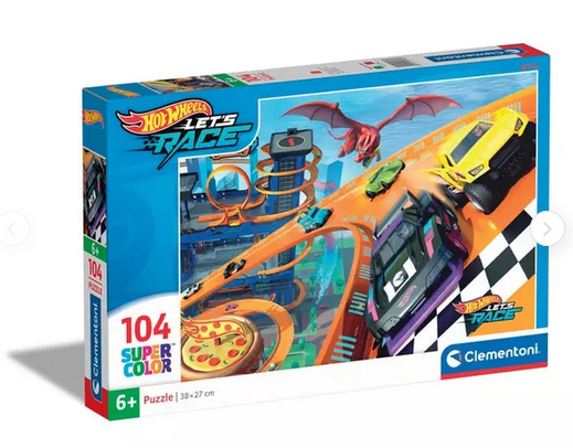 Clementoni 25760 Puzzle Super Color Hotwheels 104 dílků