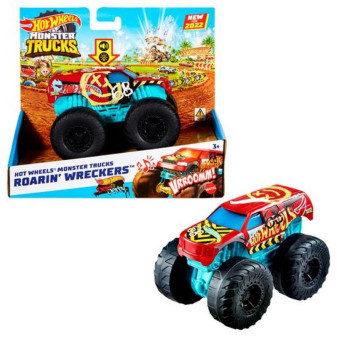 Mattel Hot Wheels Monster trucks svítící a rámusící vrak  červeno-modrý HDX66