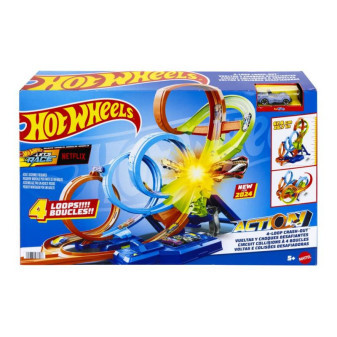 Mattel Hot Wheels Dráha se čtyřmi smyčkami HXR70