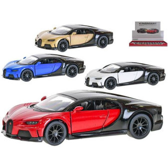 Kinsmart auto Bugatti Chiron Supersport 13cm 1:38 kov zpětný chod 4barvy