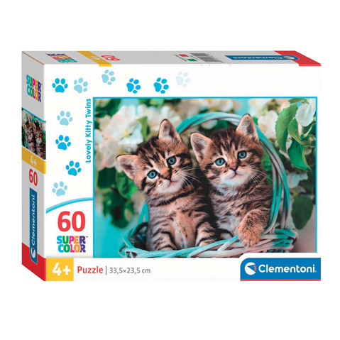 Clementoni 26599 Puzzle Super Color Kočičky dvojčátka 60 dílků