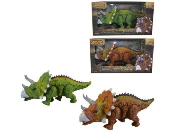 Dinosaurus chodící se zvukem a světlem - Triceratops