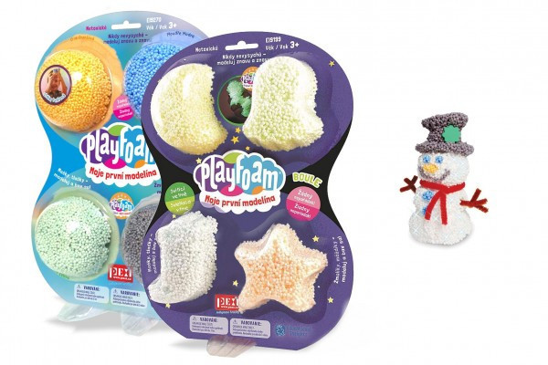 PlayFoam® Modelína/Plastelína kuličková 1+1 sada 4pack B+4pack svítící na kartě 19x26x7cm