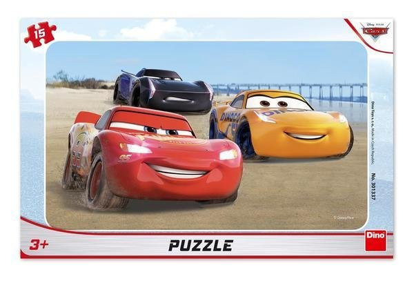 Dino Puzzle Cars 3: Blesk s konturou 25 dílků deskové