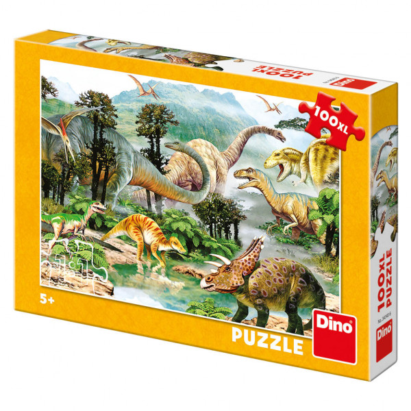 Dino puzzle Život dinosaurů 100 XL dílků