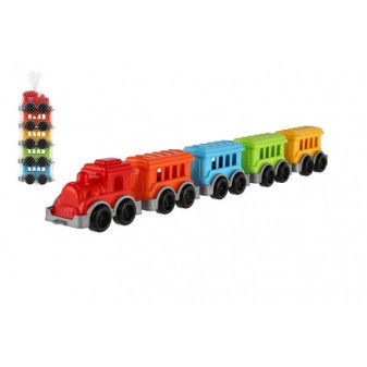 Lokomotiva/Vlak + 4 vagóny plast v síťce 5x24x10cm