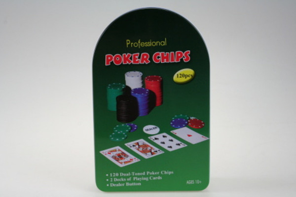 Poker hra set v plechovém boxu