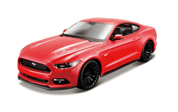 Maisto - 39126 MODEL KITS 2015 Ford Mustang GT, červená, assembly line, 1:24 skládací model