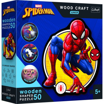Trefl Dřevěné puzzle junior Spiderman 50 dílků