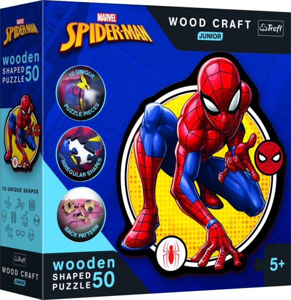 Trefl Dřevěné puzzle junior Spiderman 50 dílků