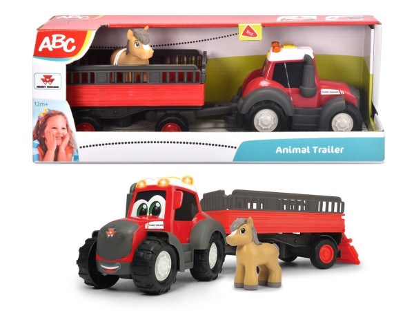 Simba Dickie ABC Traktor Massey Ferguson s přívěsem 30 cm