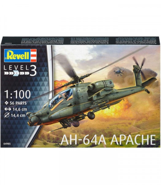 Revell 04985 Plastic ModelKit vrtulník AH-64A Apache (1:100)