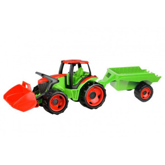 Lena Traktor se lžící Giga Trucks s vlekem plast 62cm v krabici 72x40x28cm