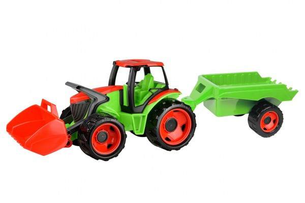 Lena Traktor se lžící Giga Trucks s vlekem plast 62cm v krabici 72x40x28cm