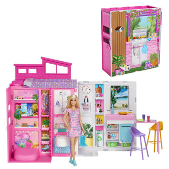 Mattel Barbie domek s panenkou HRJ77