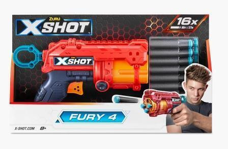 ZURU X-SHOT EXCEL Fury 4 s otočnou hlavní a 16 náboji