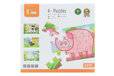 Viga Dřevěné puzzle - farma