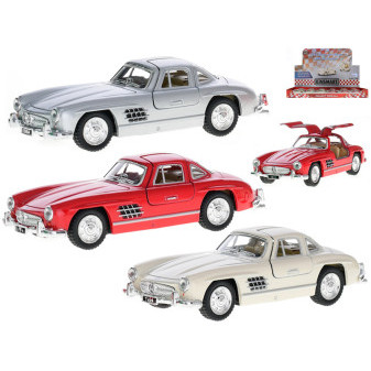 Kinsmart Auto Mercedes-Benz 300SL 1954 12,5cm 1:36 kov zpětný chod 3barvy