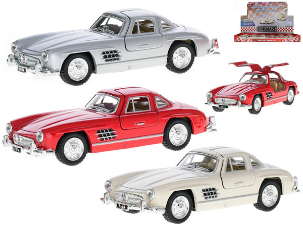 Kinsmart Auto Mercedes-Benz 300SL 1954 12,5cm 1:36 kov zpětný chod 3barvy