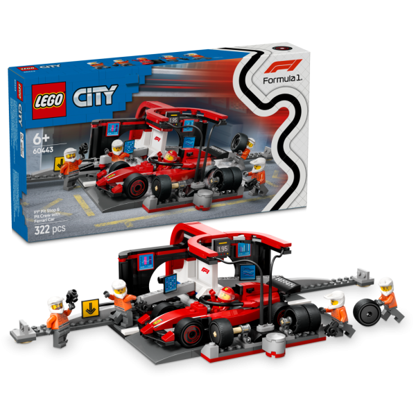 LEGO® City 60443 Zastávka v boxech F1® a personál s vozem Ferrarin